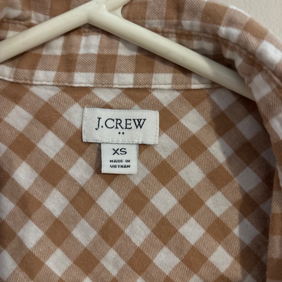 J Crew Brown Gingham Buttown Down Womens XS - Picture 3 of 3